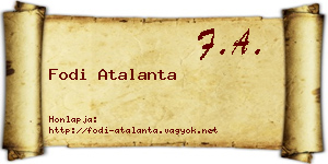 Fodi Atalanta névjegykártya